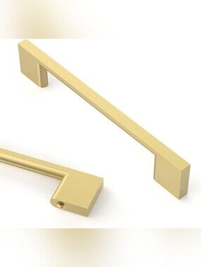 8 Pack 5 Inch(128mm) Brushed Gold Kitchen Cabinet Handles, Pulls Kitchen